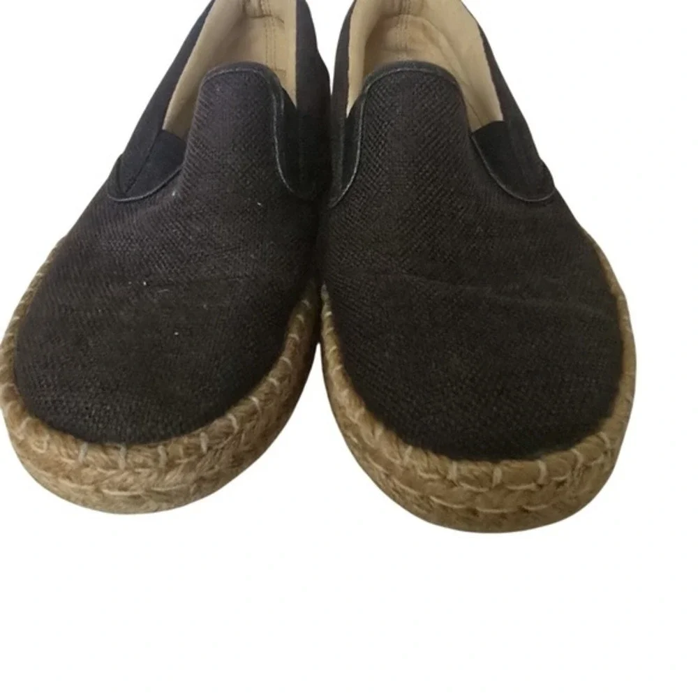 Sperry Womens‎ Black Canvas Espadrille Slip On Flats Shoes Size 8.5M